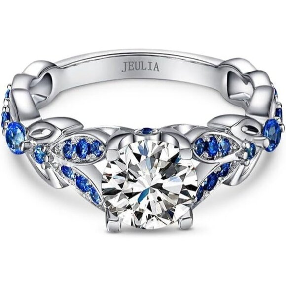 Women's Round Cut Wedding Engagement Ring Set Butterfly Rings - Picture 2 of 8